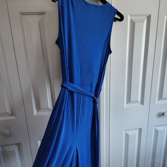 Nina Leonard Deep Sea Blue B Neck Jumpsuit M - Picture 4 of 10